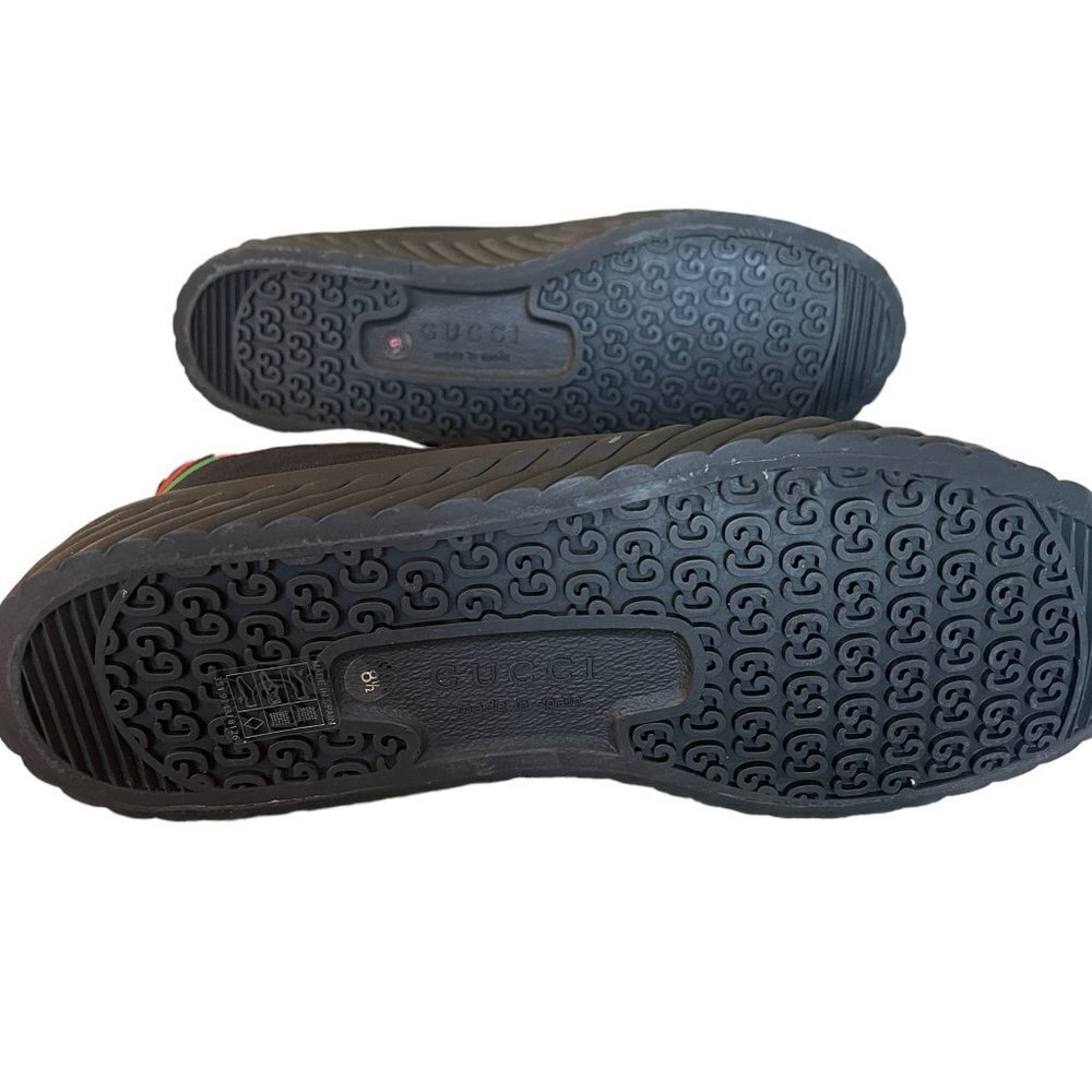 GUCCI MEN'S SNEAKER "SEPANG" BLACK CLOTH GG HIGH TOP 733033 - SIZE GUCCI 7.5 - Picture 8 of 15